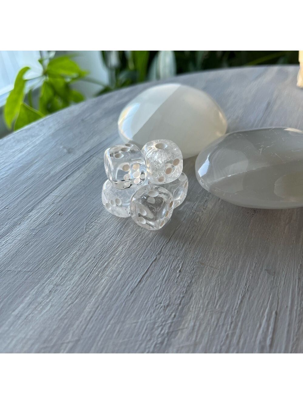 Crystal Quartz dice pair